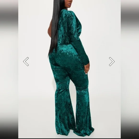 Fashion Nova Velvet Jumpsuit in Hunter - Picture 4 of 16